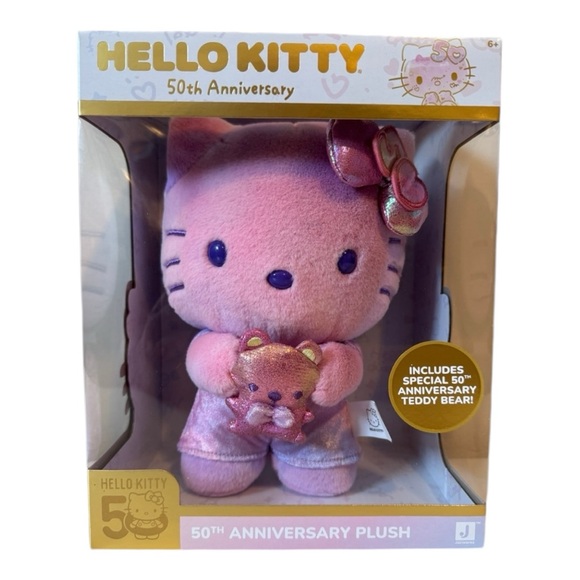 Hello Kitty Pink 50th Anniversary 8" Plush Collectible Doll - Picture 4 of 10